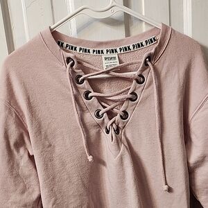 PINK Victoria's Secret Blush Lace-Up Top